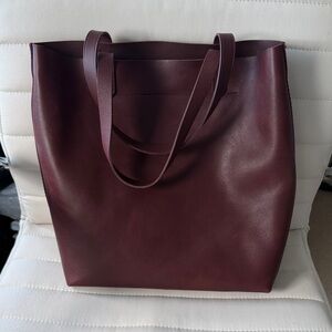 Madewell Medium Dark Cabernet Leather Tote